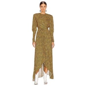 NWT!! Isabel Marant Jucienne Robe Maxi Dress Small Gold Black
Size 36
